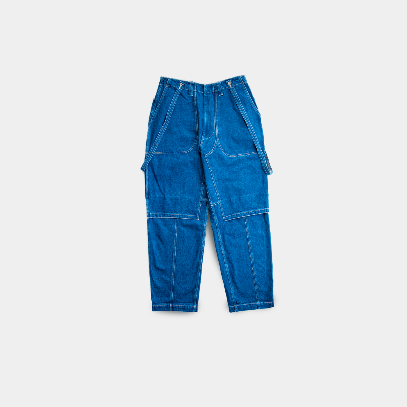 YOKO SAKAMOTO 5POCKET BAGGY PANTS - WHITE DENIM – Omnibus YOKO SAKAMOTO 5POCKET BAGGY PANTS - WHITE DENIM – Omnibus