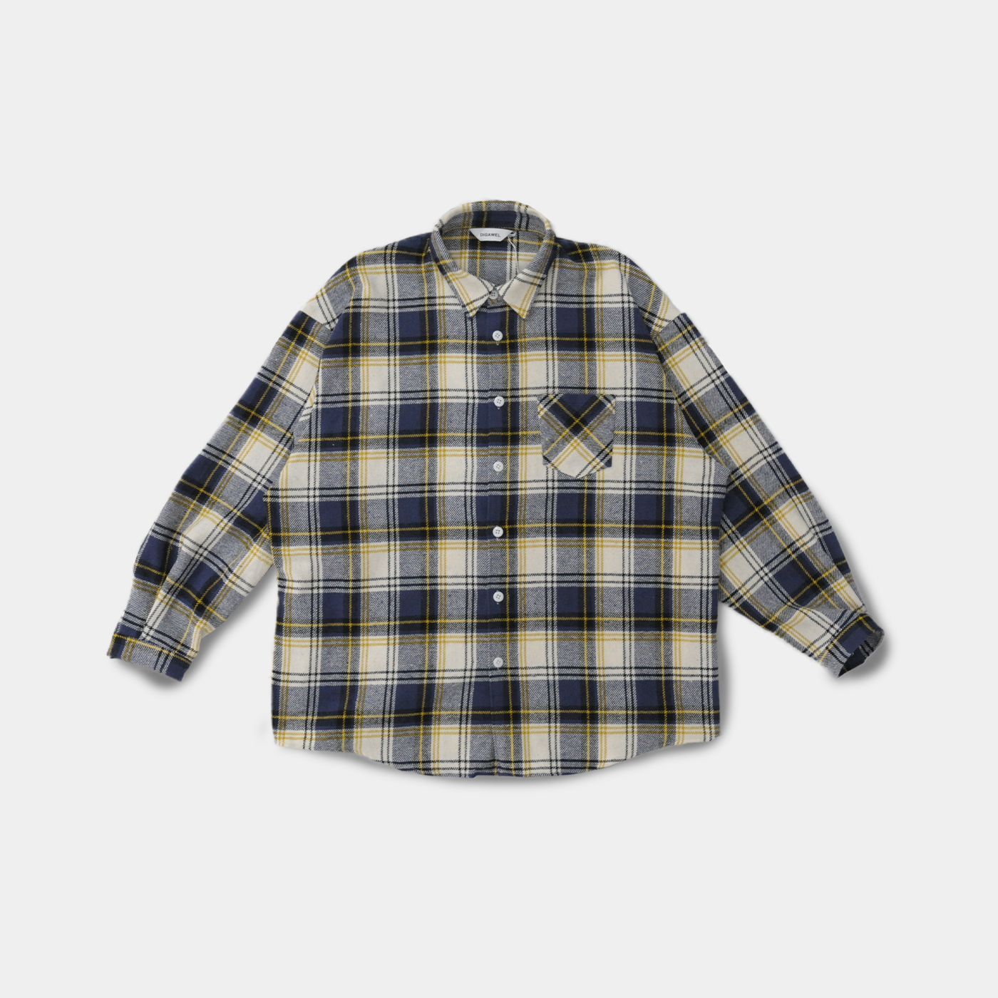 Oversized Check Shirt-Blue Check