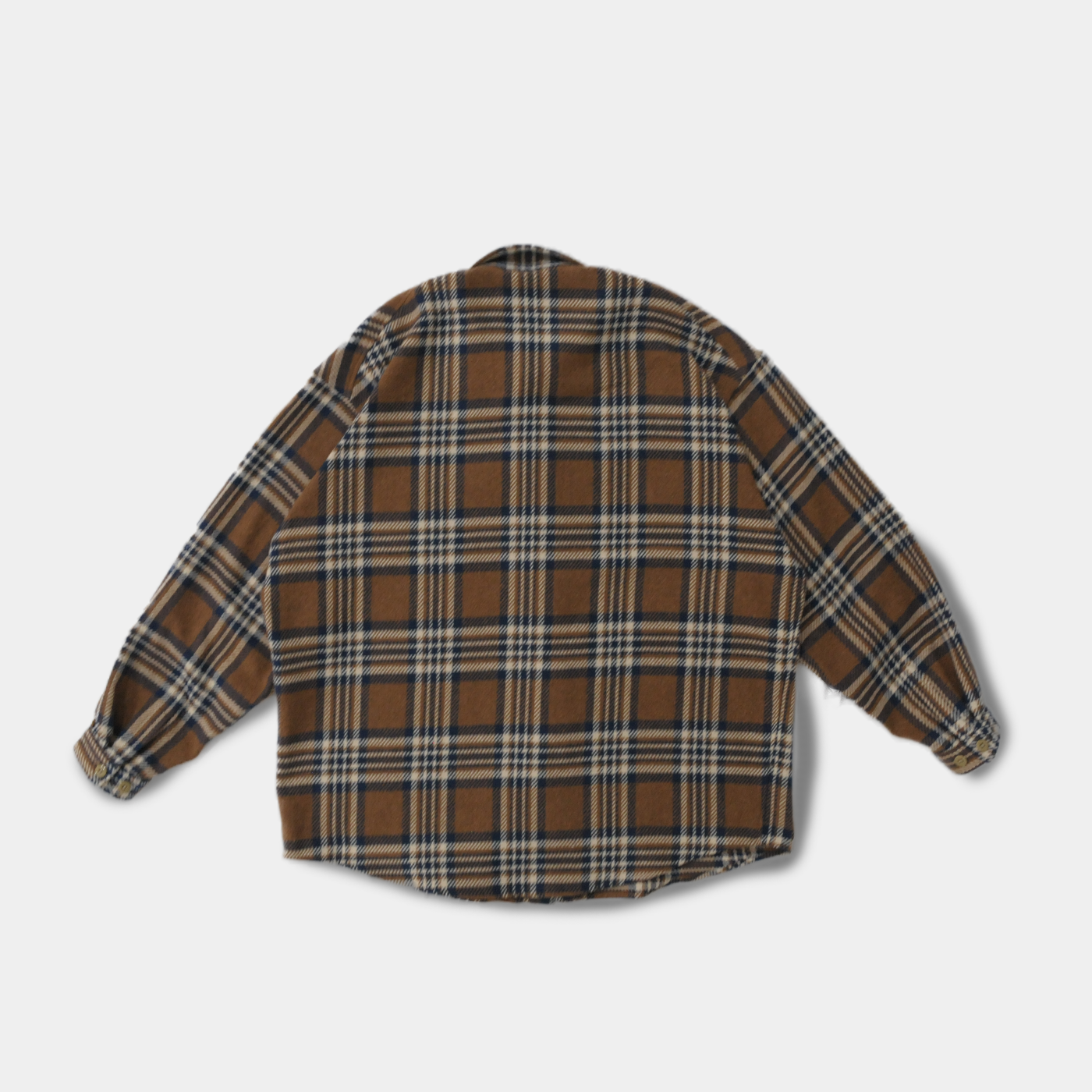 Oversized Check Shirt-Browwn Check