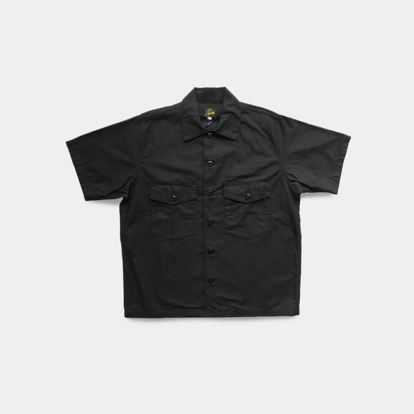 Needles/ニードルズ S/S FATIGUE SHIRT - BACK SATEEN BLACK – Omnibus Needles/ニードルズ S/S FATIGUE SHIRT - BACK SATEEN BLACK – Omnibus