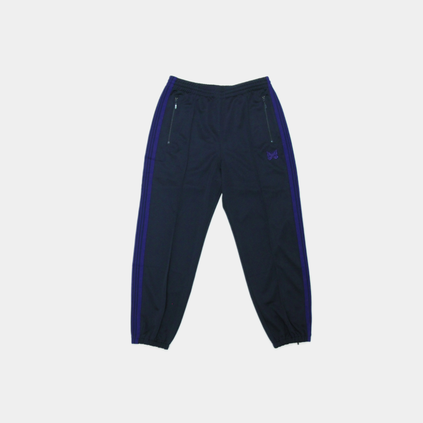 ZIPPED TRACK PANT - POLY SMOOTH-Navy