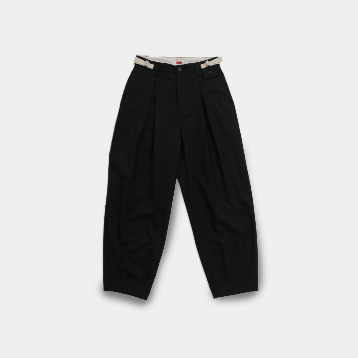 WOOL TWILL TAPERED PT-Black