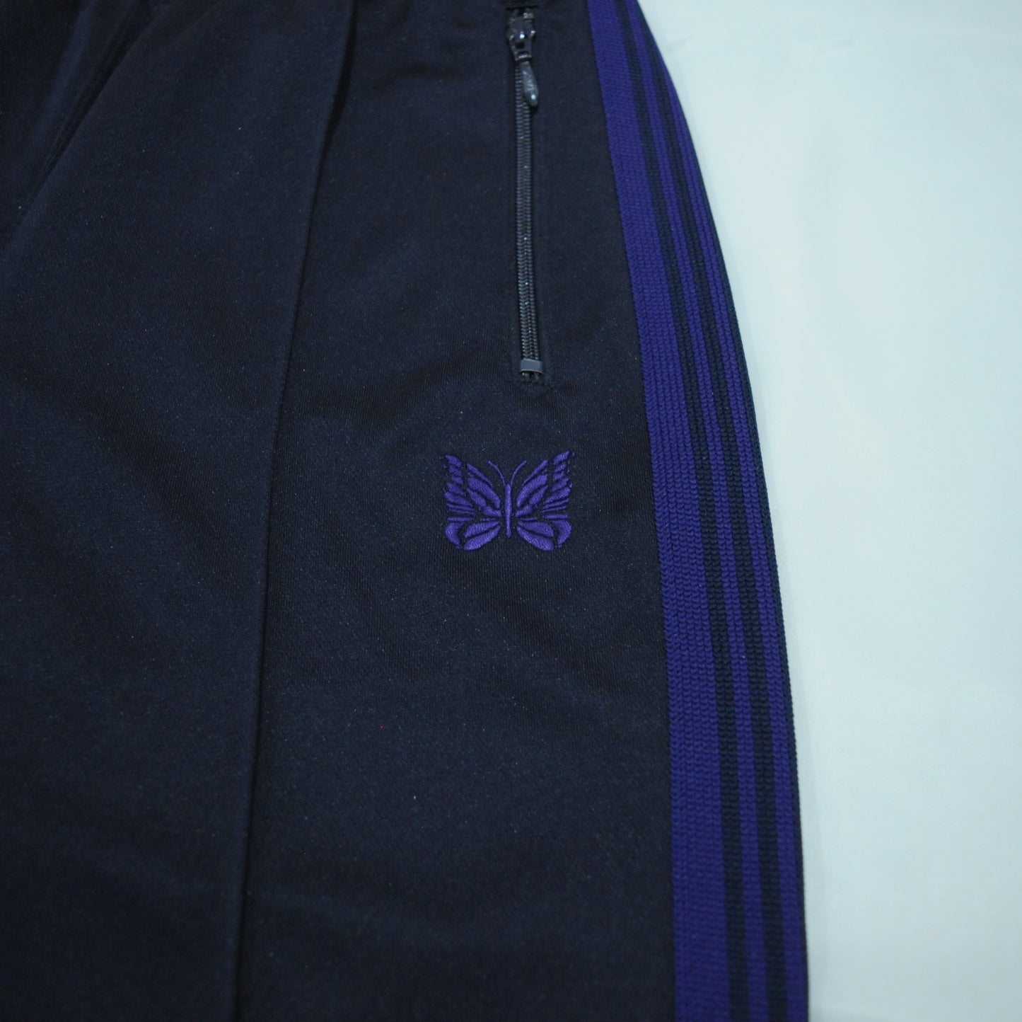 ZIPPED TRACK PANT - POLY SMOOTH-Navy