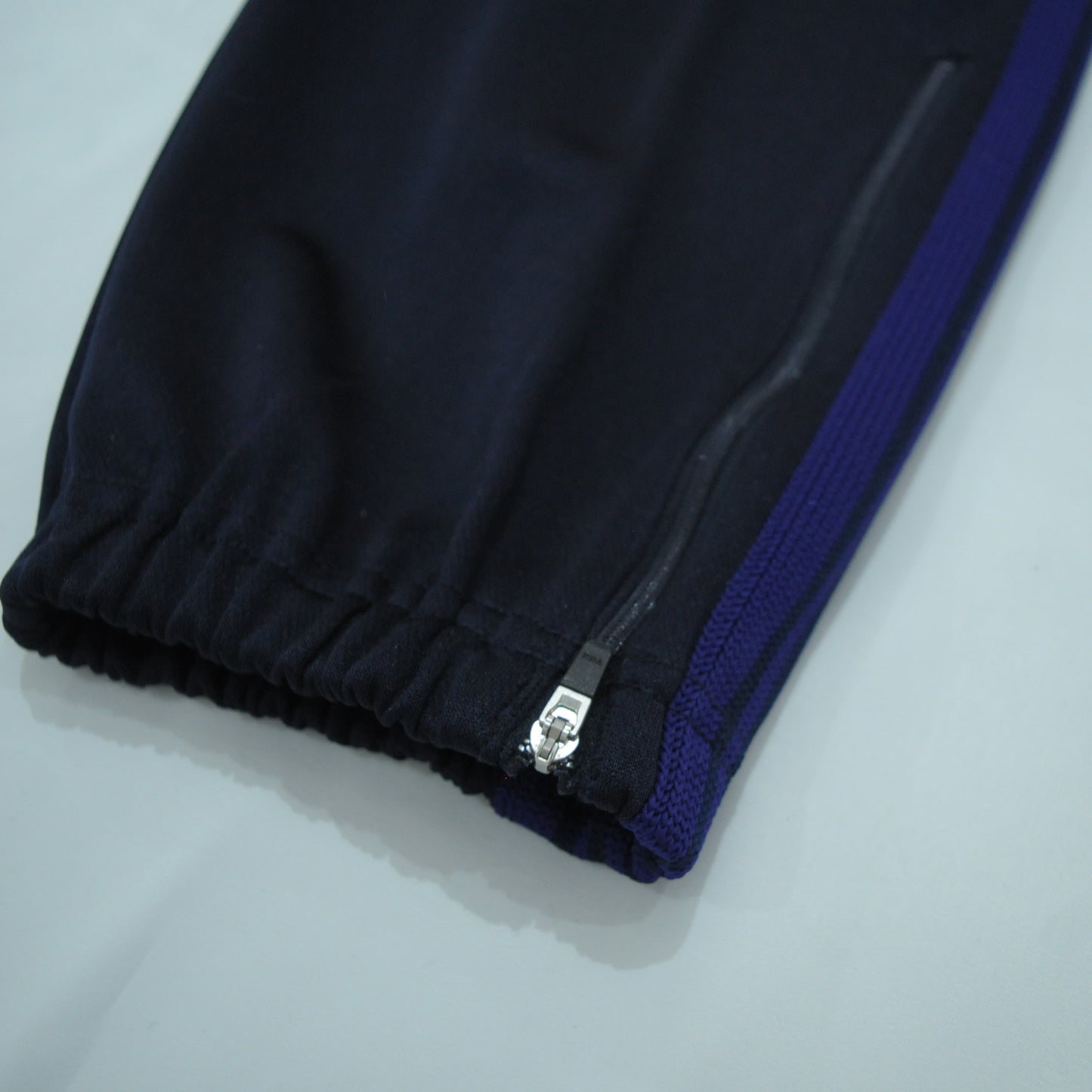 ZIPPED TRACK PANT - POLY SMOOTH-Navy