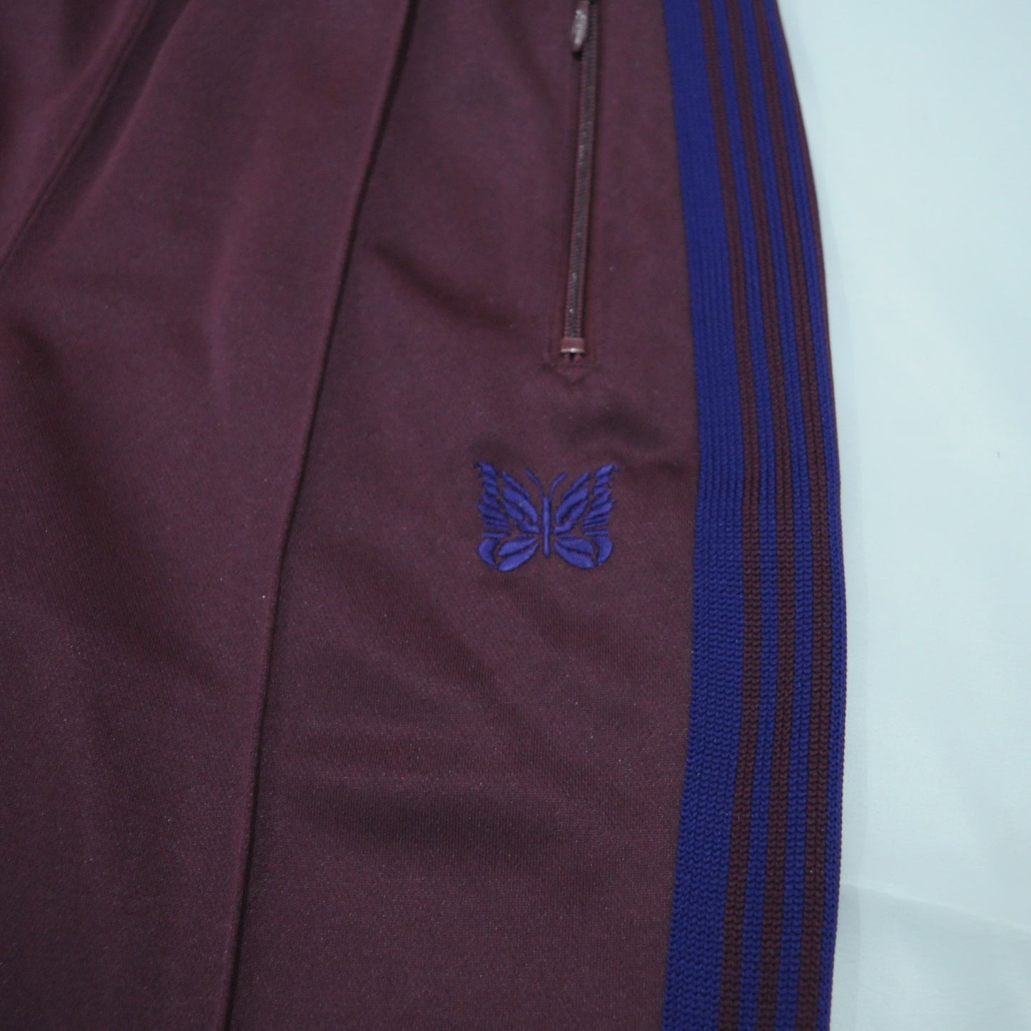 ZIPPED TRACK PANT - POLY SMOOTH-Wine