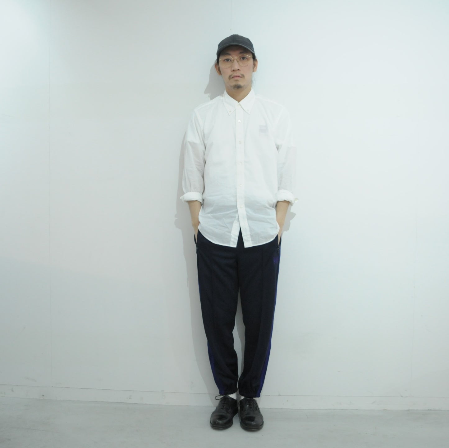 ZIPPED TRACK PANT - POLY SMOOTH-Navy