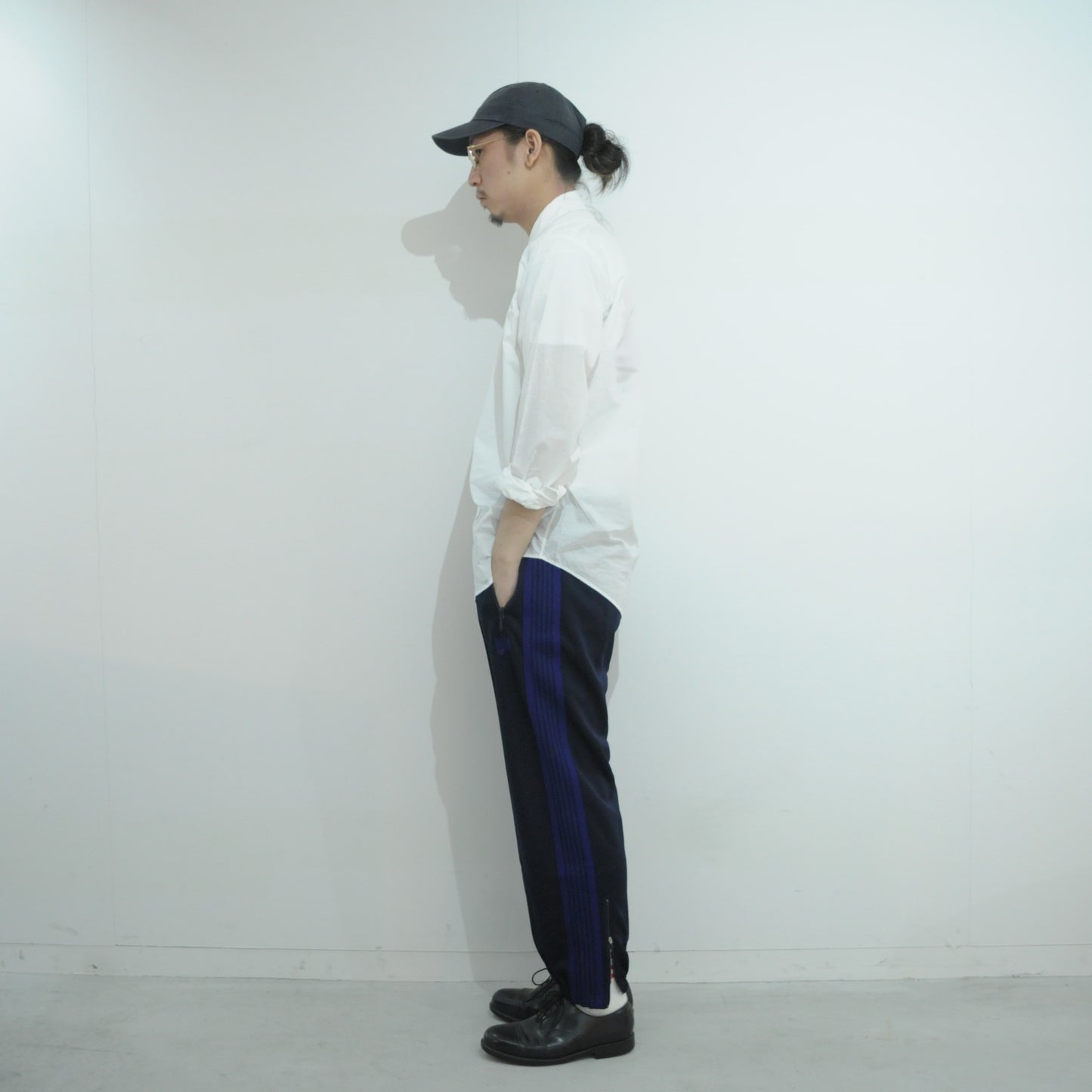 ZIPPED TRACK PANT - POLY SMOOTH-Navy