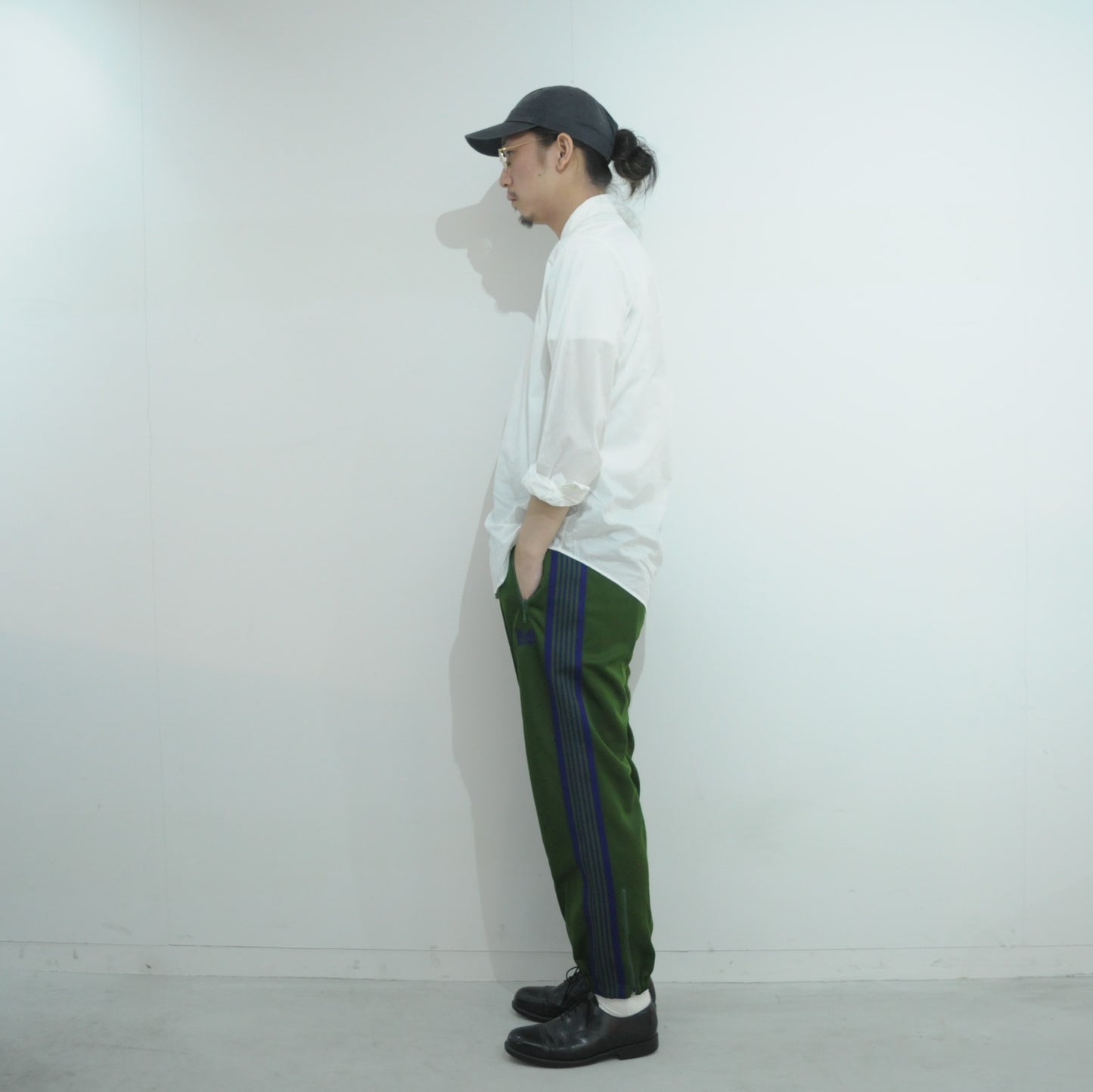 ZIPPED TRACK PANT - POLY SMOOTH-Green