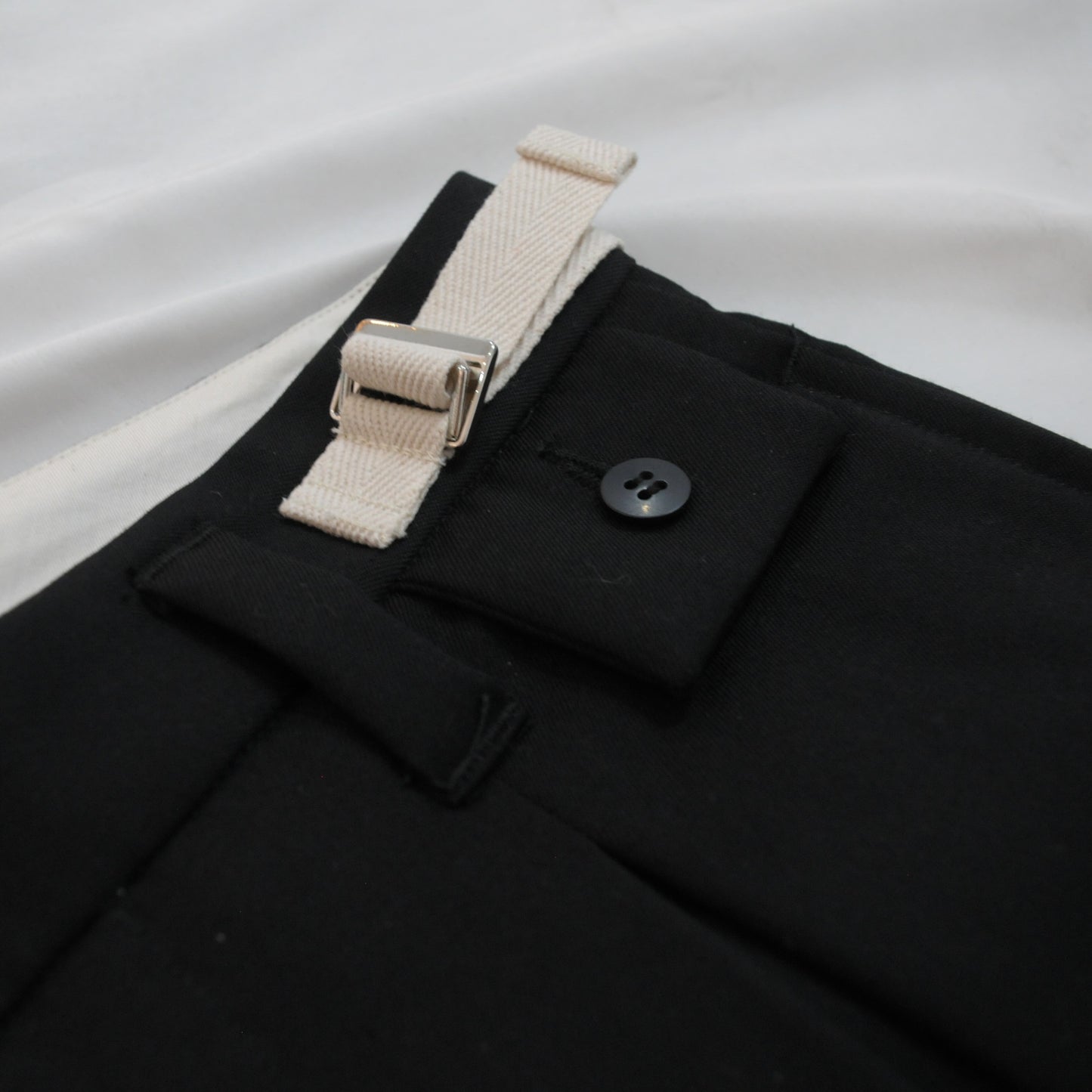 WOOL TWILL TAPERED PT-Black