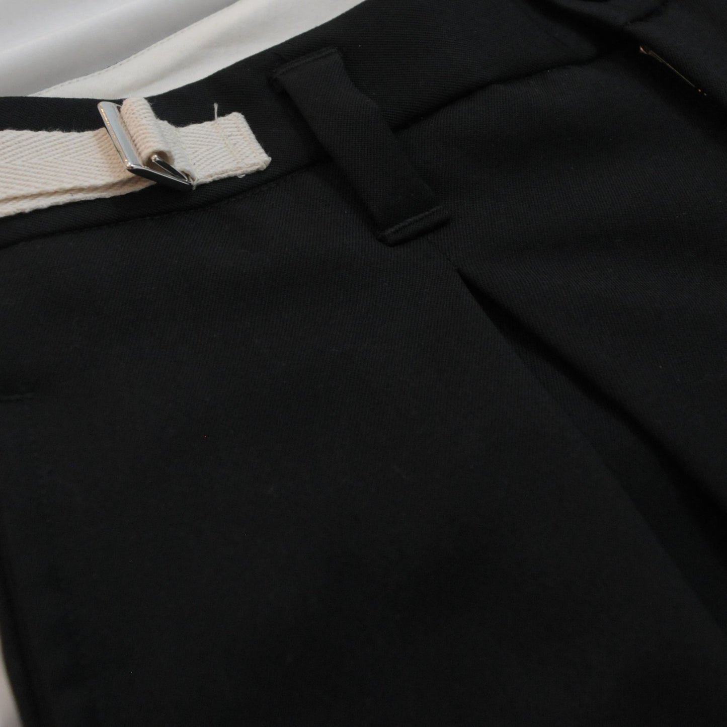 WOOL TWILL TAPERED PT-Black
