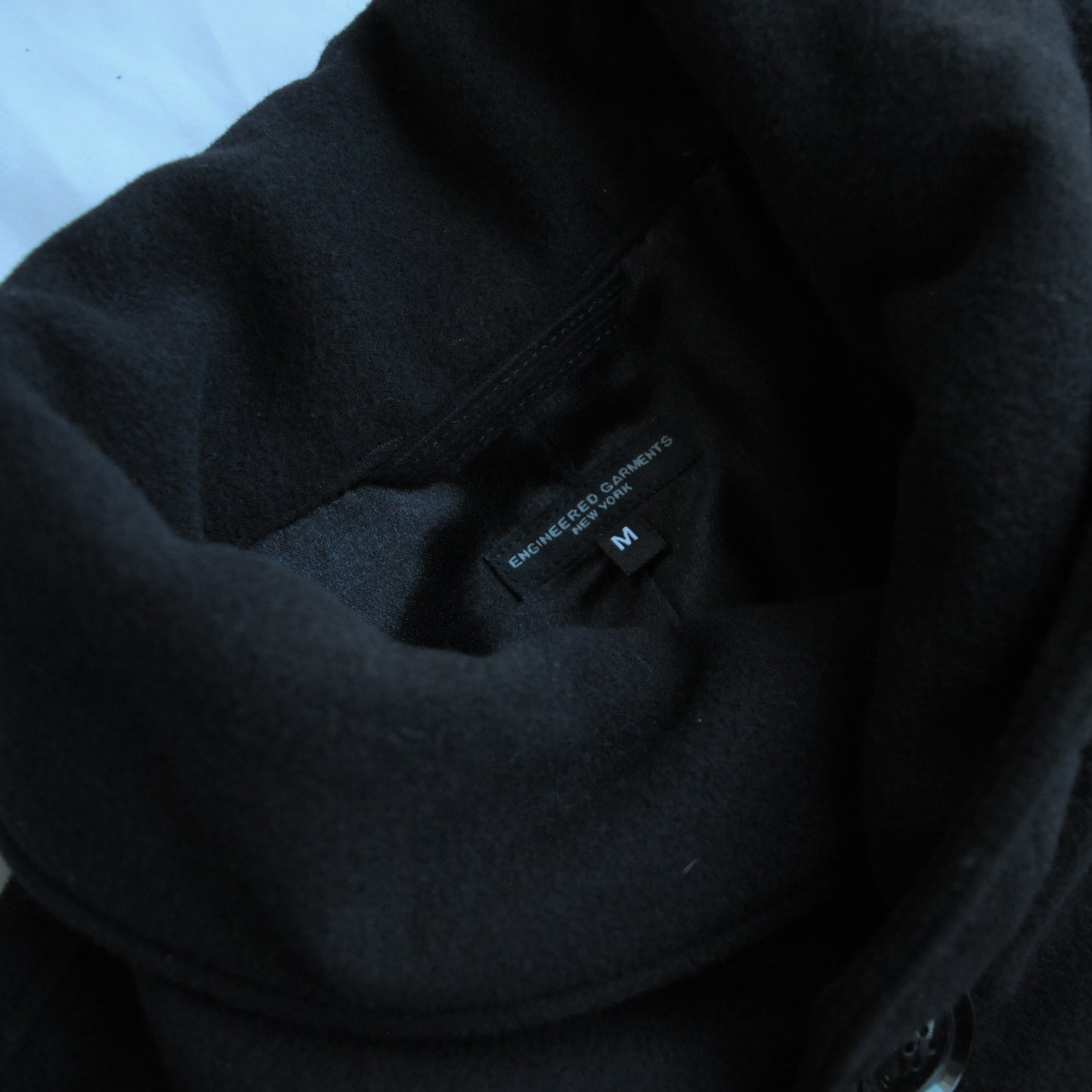 LH Peacoat Black Polyester Fake Melton