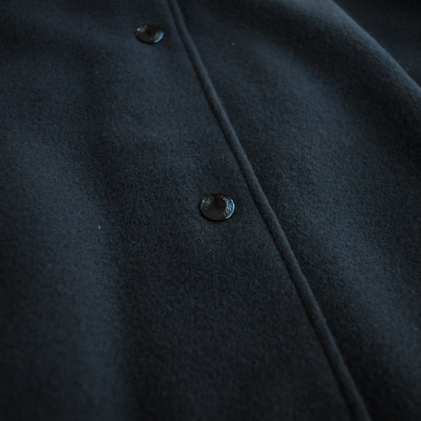 LH Peacoat Black Polyester Fake Melton