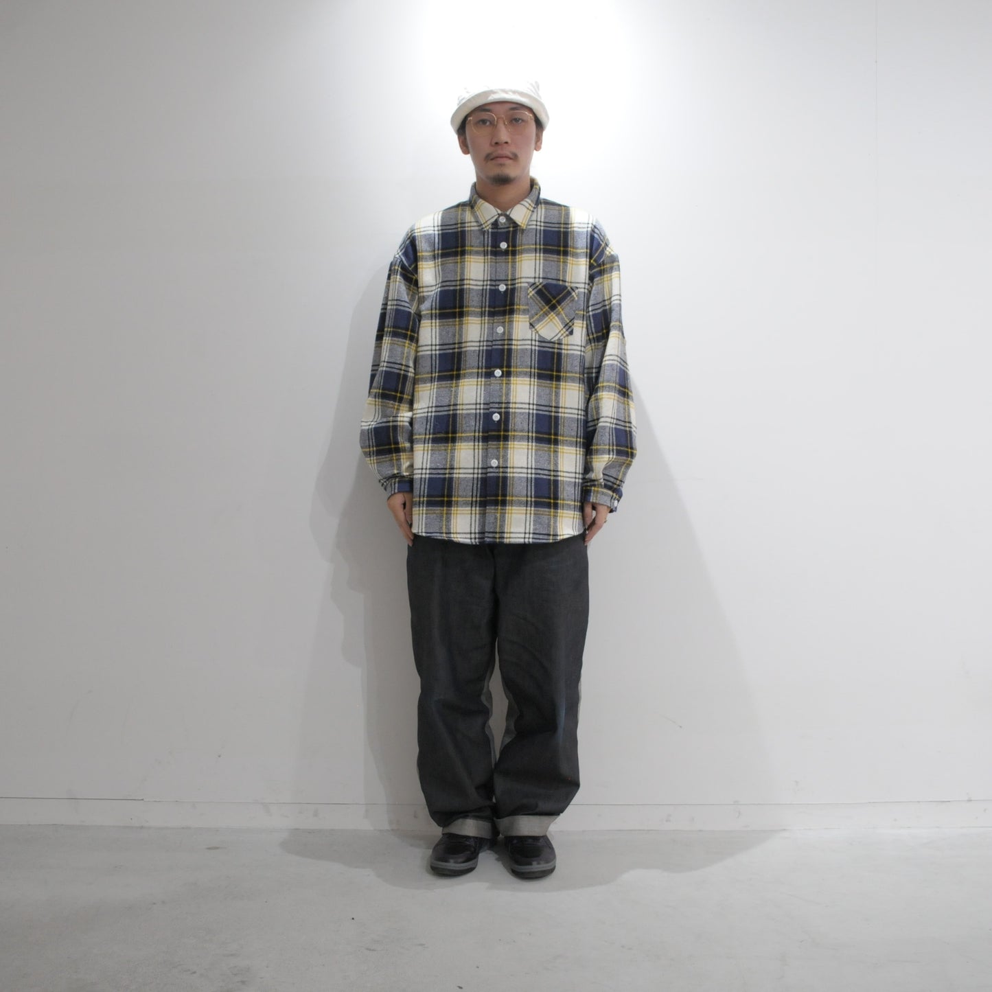 Oversized Check Shirt-Blue Check