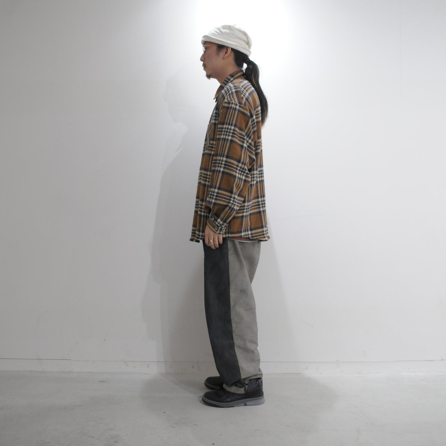 Oversized Check Shirt-Browwn Check
