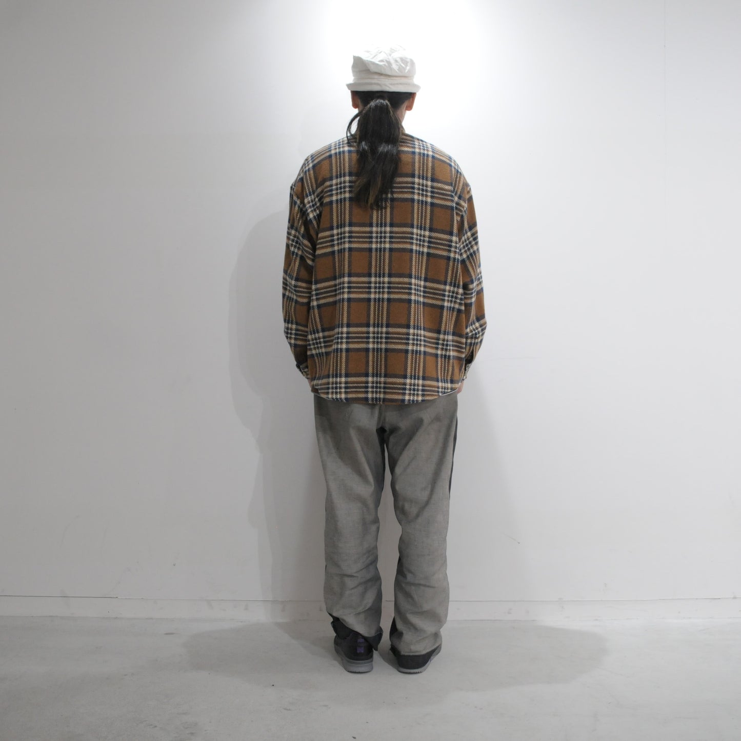 Oversized Check Shirt-Browwn Check