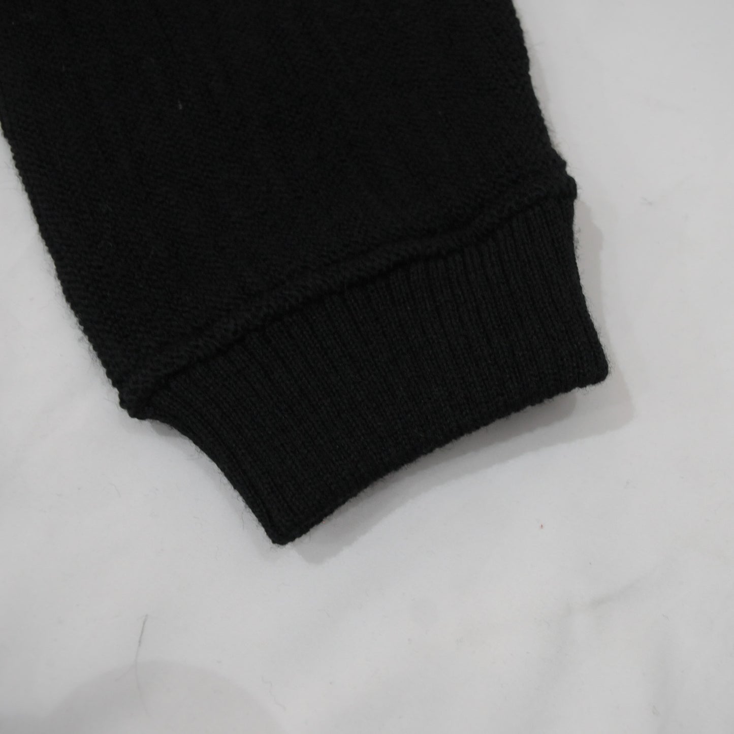 Wool V Neck Cardigan-Black