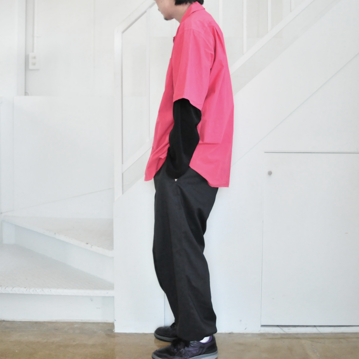 OPEN COLLAR SHIRT RASBERRY