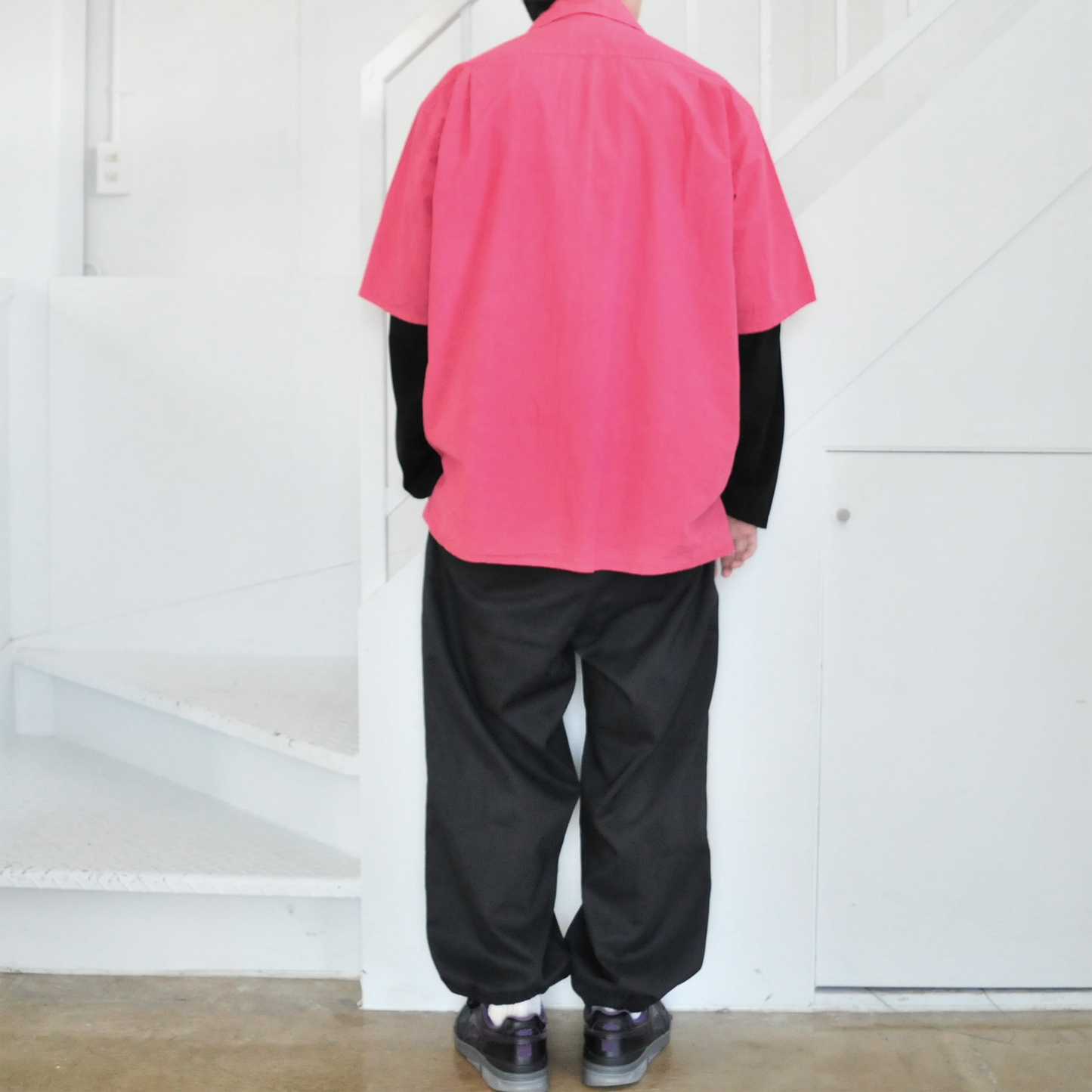 OPEN COLLAR SHIRT RASBERRY