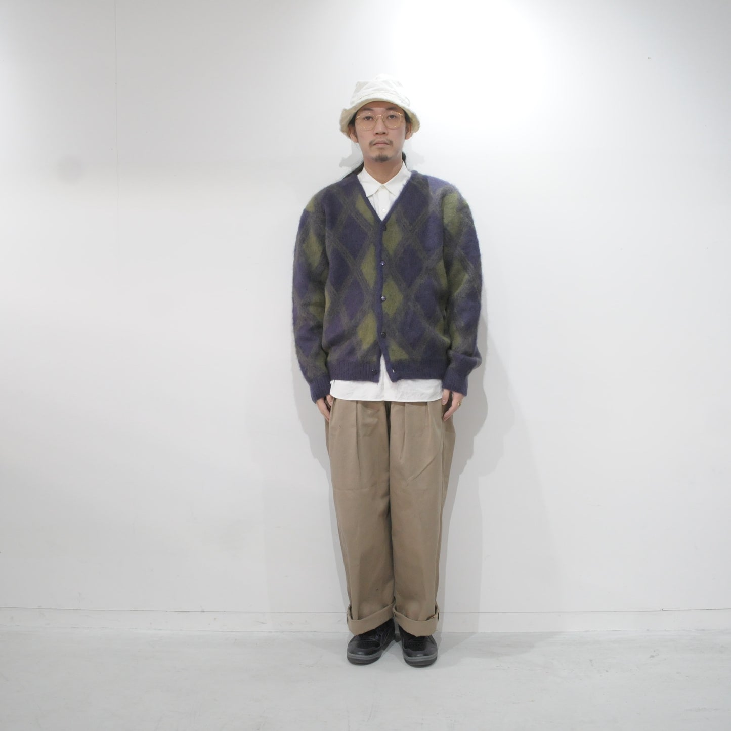 MOHAIR CARDIGAN -ARGYLE