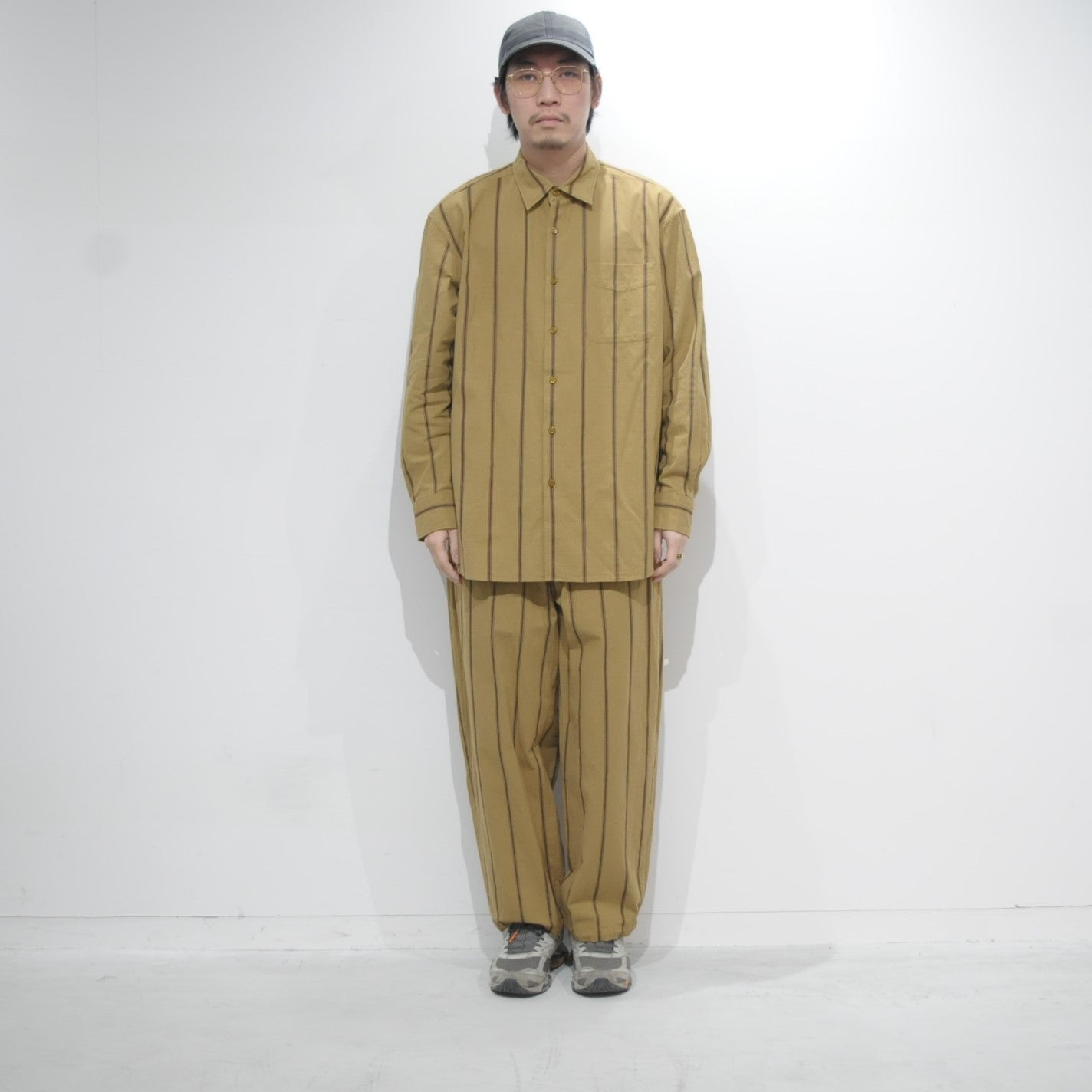 WIDE PANTS KAKISHIBU/STRIPE