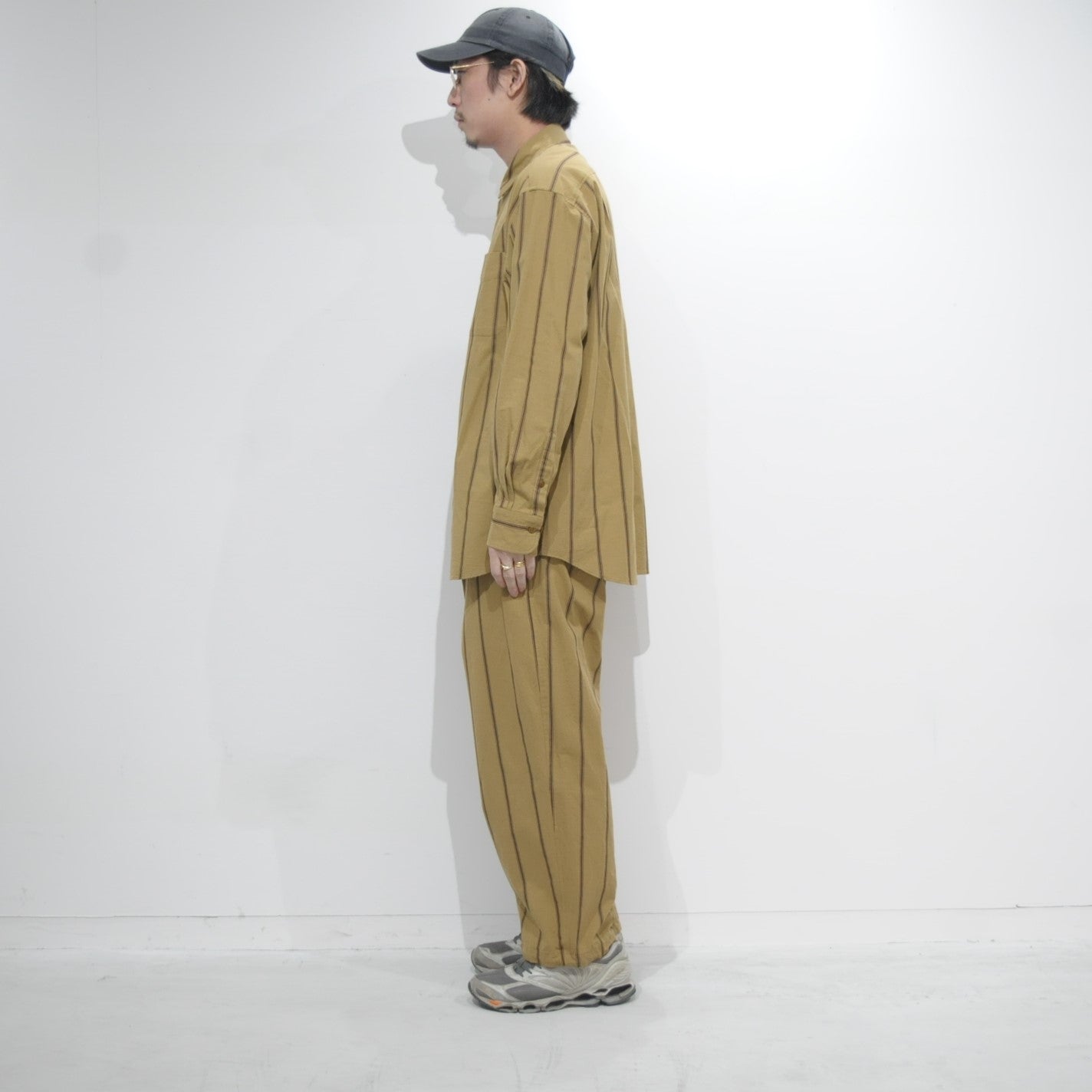 WIDE PANTS KAKISHIBU/STRIPE