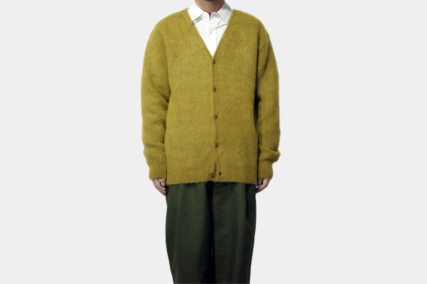 Mohair Cardigan Solid Olive