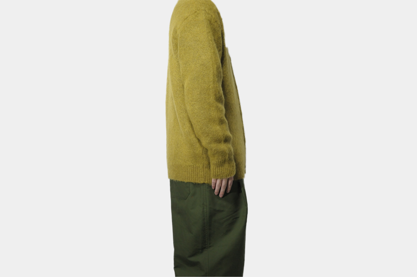 Mohair Cardigan Solid Olive
