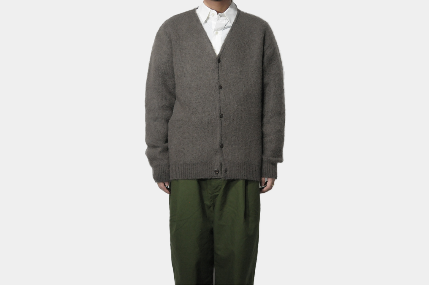 Mohair Cardigan Solid Charcoal