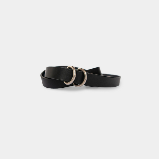 RING BELT SLIM BLACK×SILVER