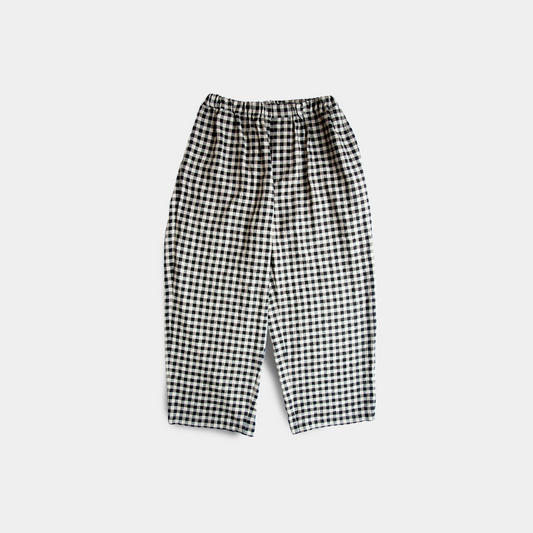 BAGGY EASY PANTS LINEN×COTTON×SILK GINGHAM CHECK