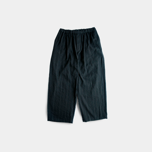 BAGGY EASY PANTS LINEN×COTTON×SILK STRIPE