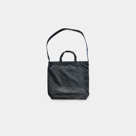 LEATHER RESEARCHER BAG -BLACK