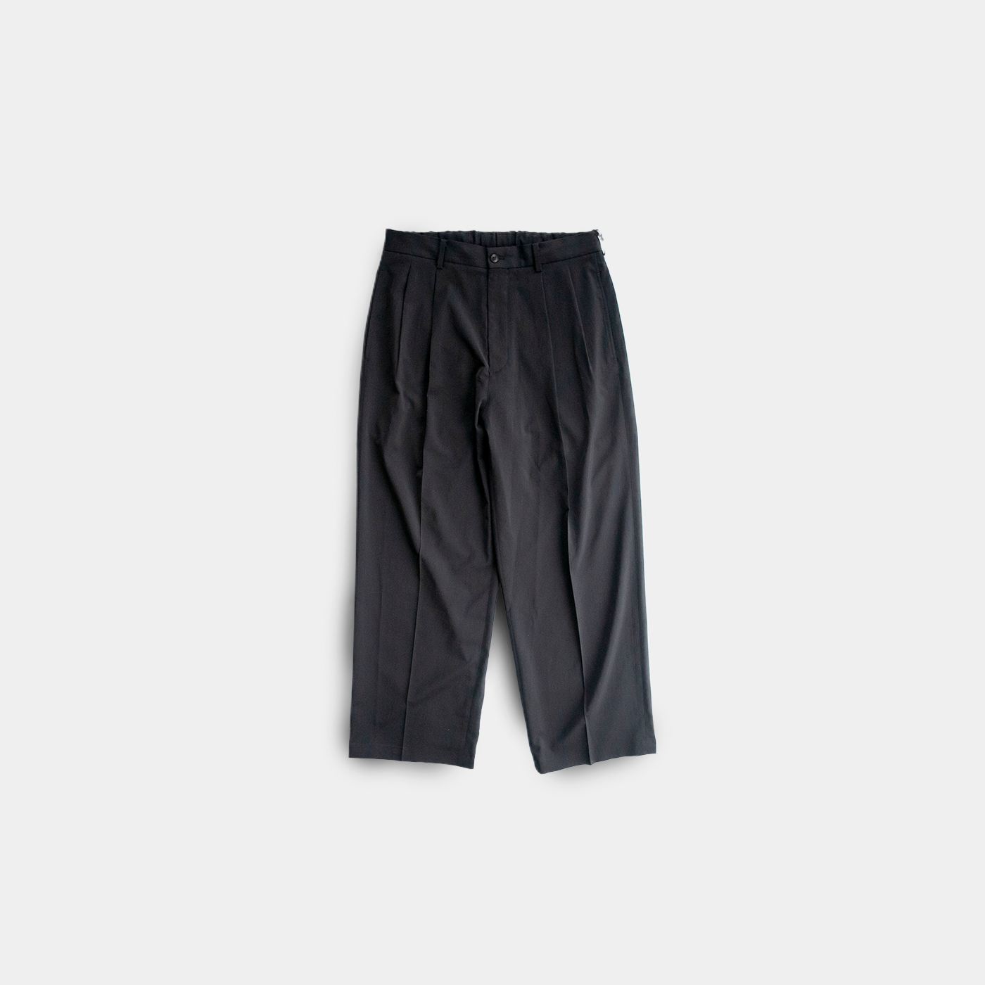 DOUBLE PLEATED TROUSERS 　POLYESTER GABARDINE
