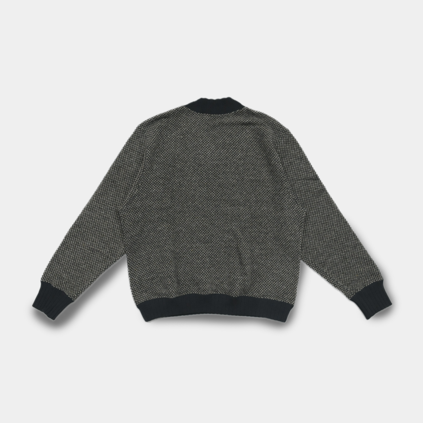 Hexagonal patterns knit rib sweatshirt