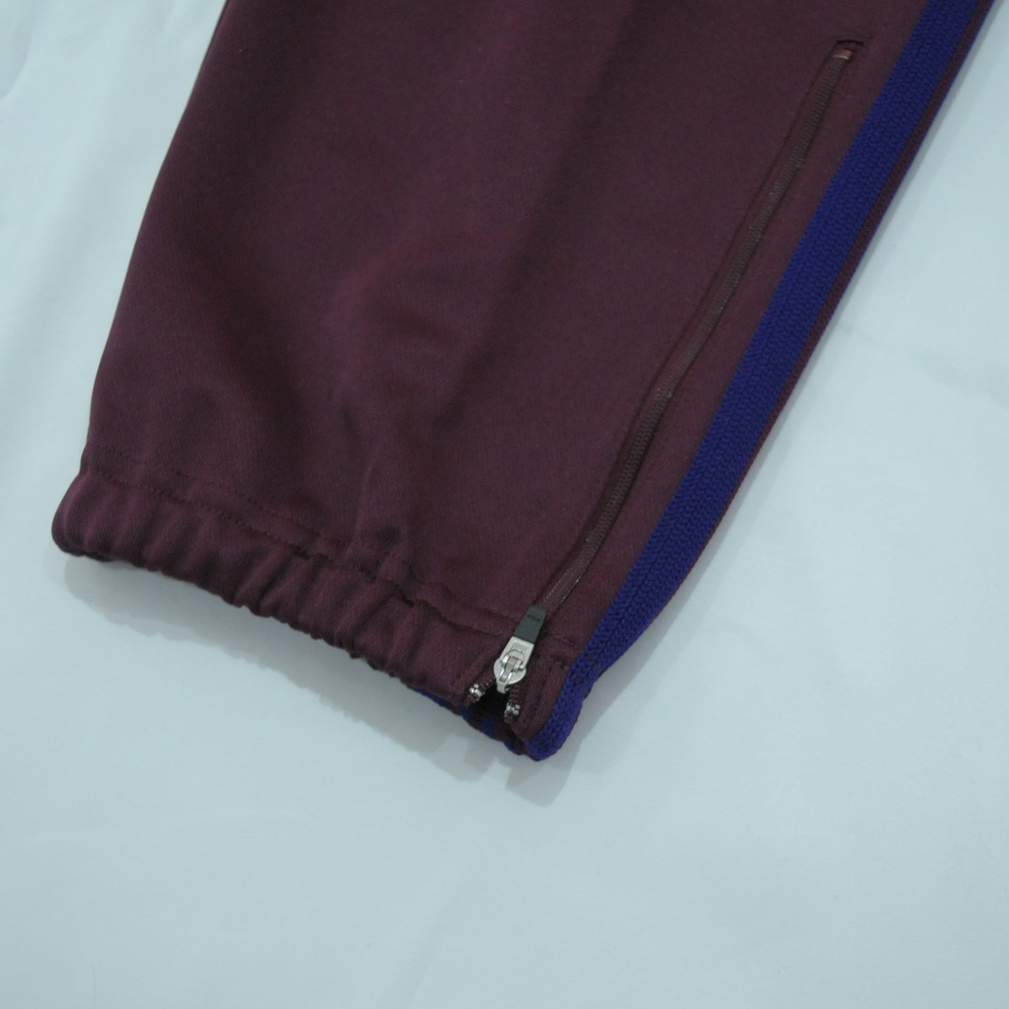 ZIPPED TRACK PANT - POLY SMOOTH-Wine