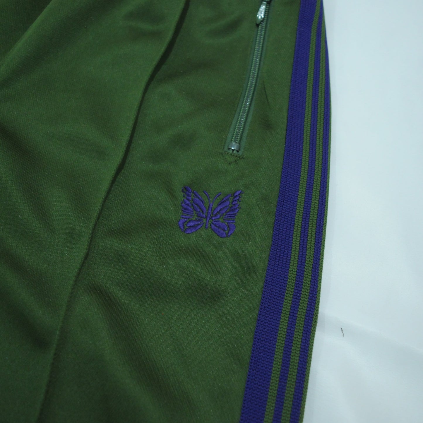 ZIPPED TRACK PANT - POLY SMOOTH-Green