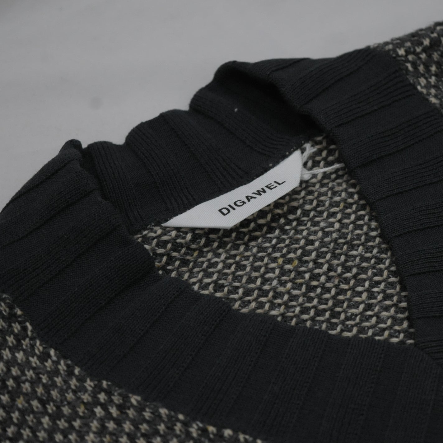 Hexagonal patterns knit rib sweatshirt – Omnibus