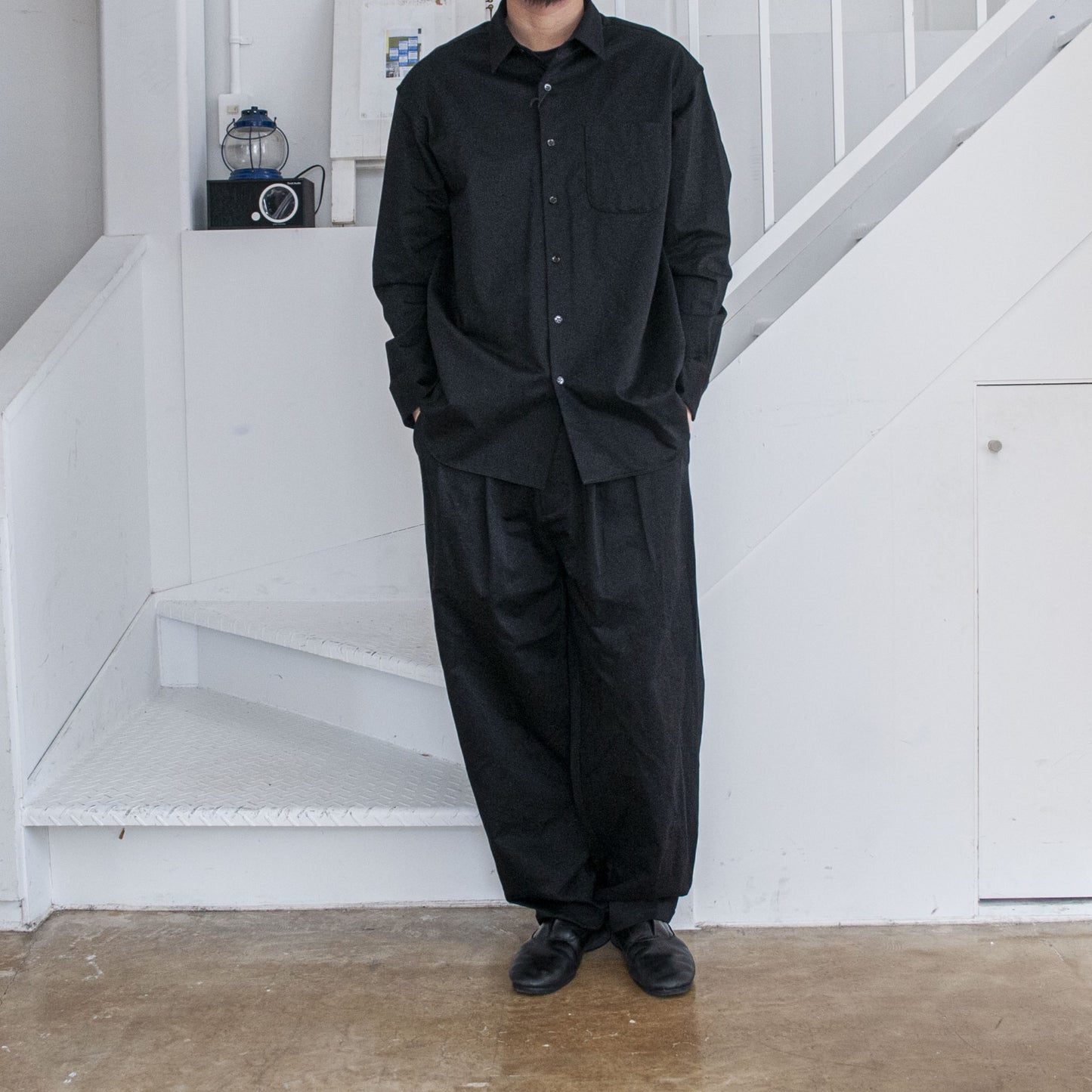 DOUBLE PLEATED WIDE EASY PANTS 36G SUPER HIGH GAUGE JERSEY