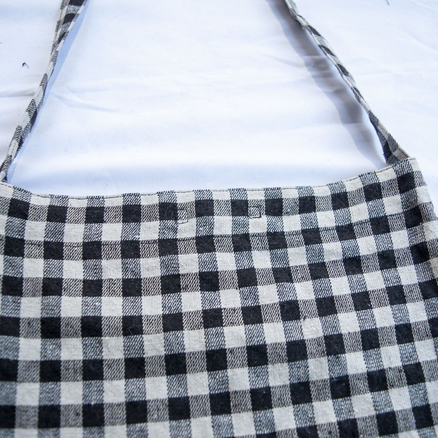 LEATHER RESEARCHER BAG -LINEN/COTTON/SILK MEDIUM