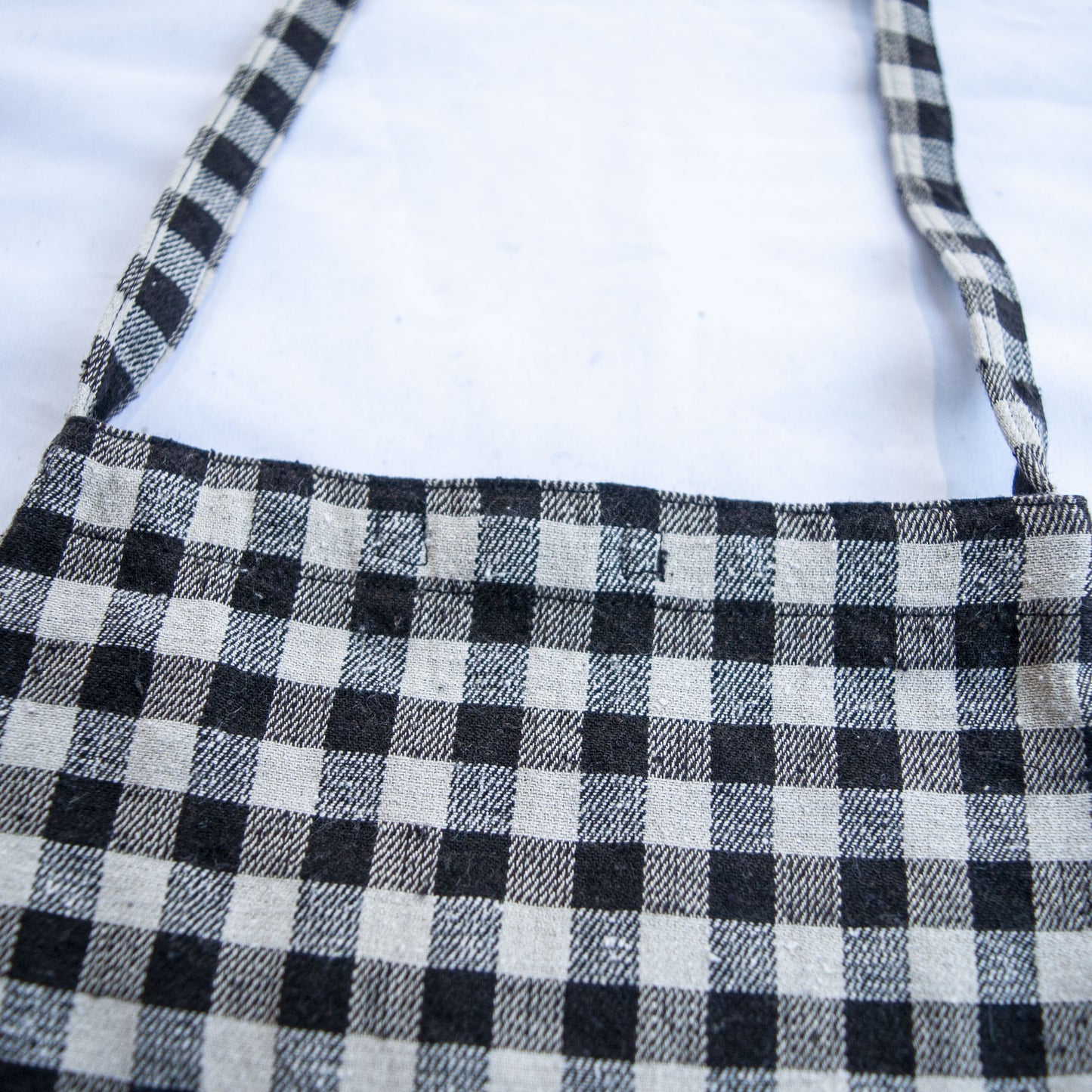 LEATHER RESEARCHER BAG -LINEN/COTTON/SILK SMALL