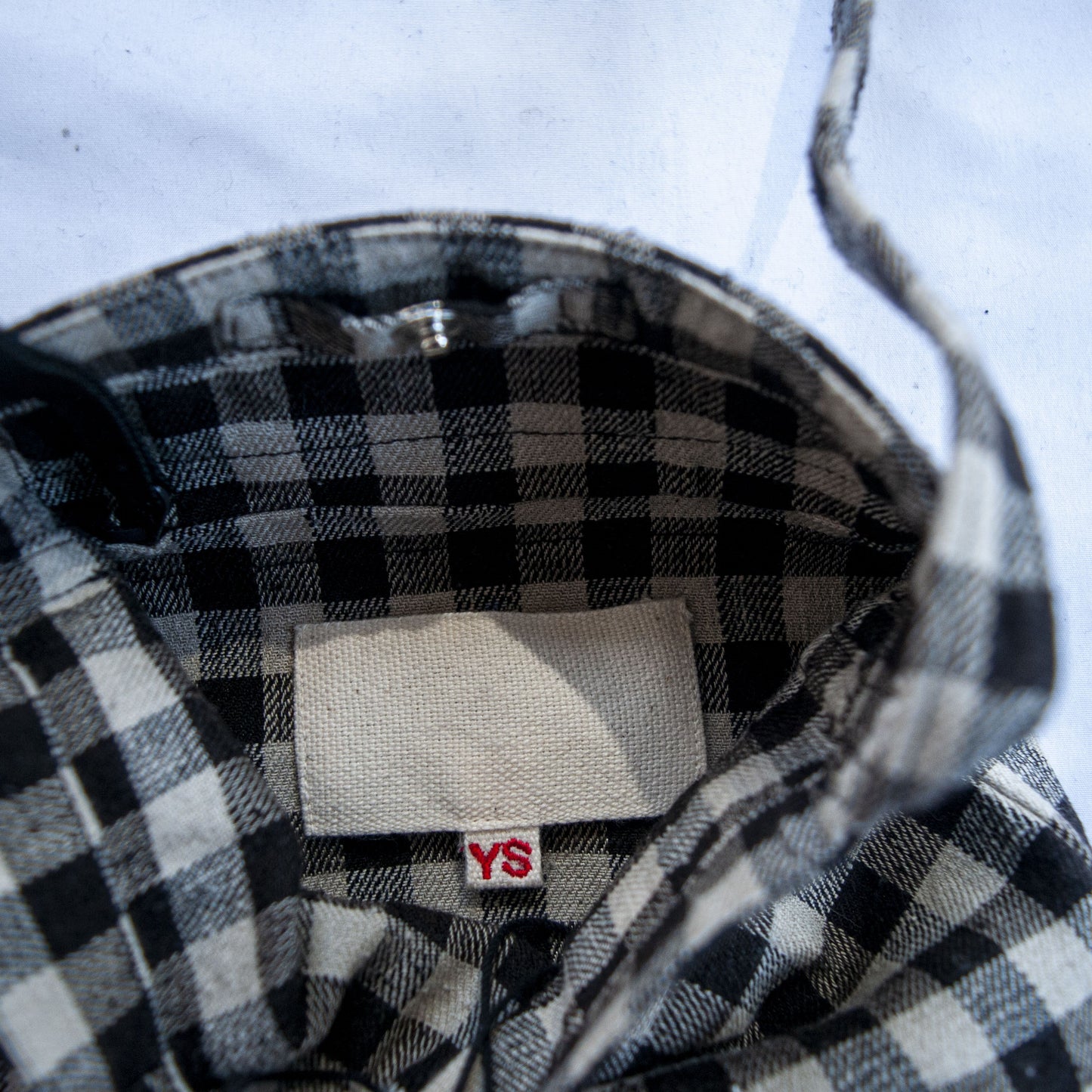 LEATHER RESEARCHER BAG -LINEN/COTTON/SILK SMALL