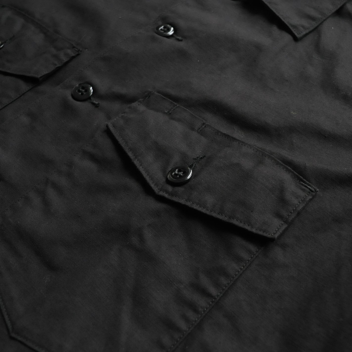 S/S FATIGUE SHIRT - BACK SATEEN BLACK