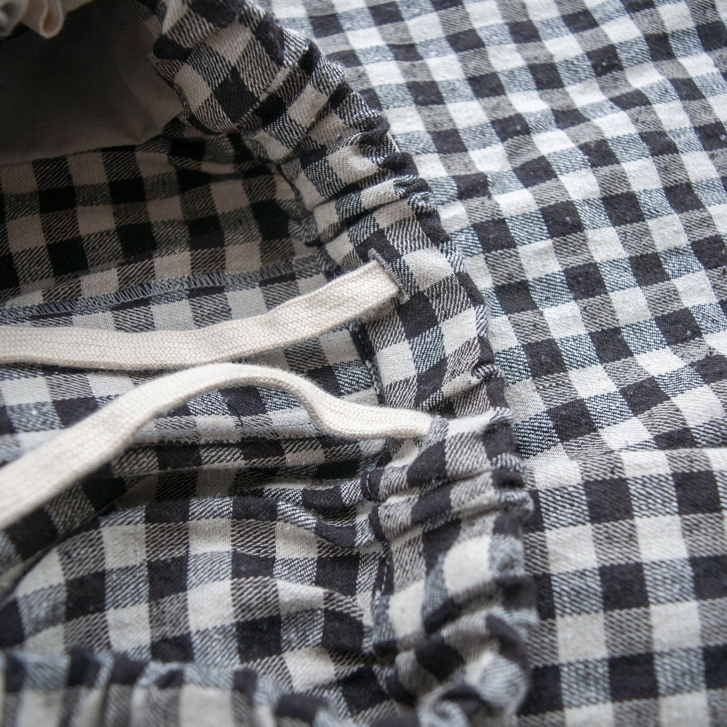 BAGGY EASY PANTS LINEN×COTTON×SILK GINGHAM CHECK
