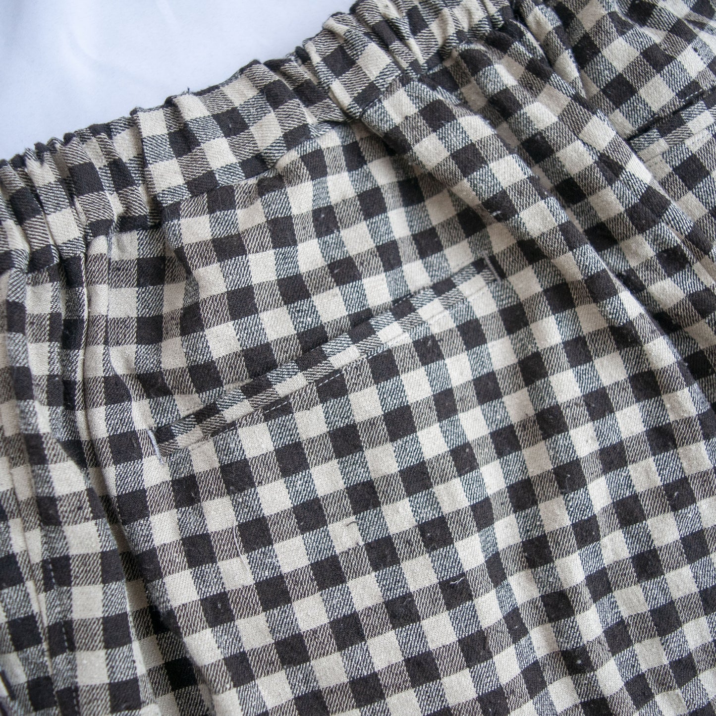 BAGGY EASY PANTS LINEN×COTTON×SILK GINGHAM CHECK