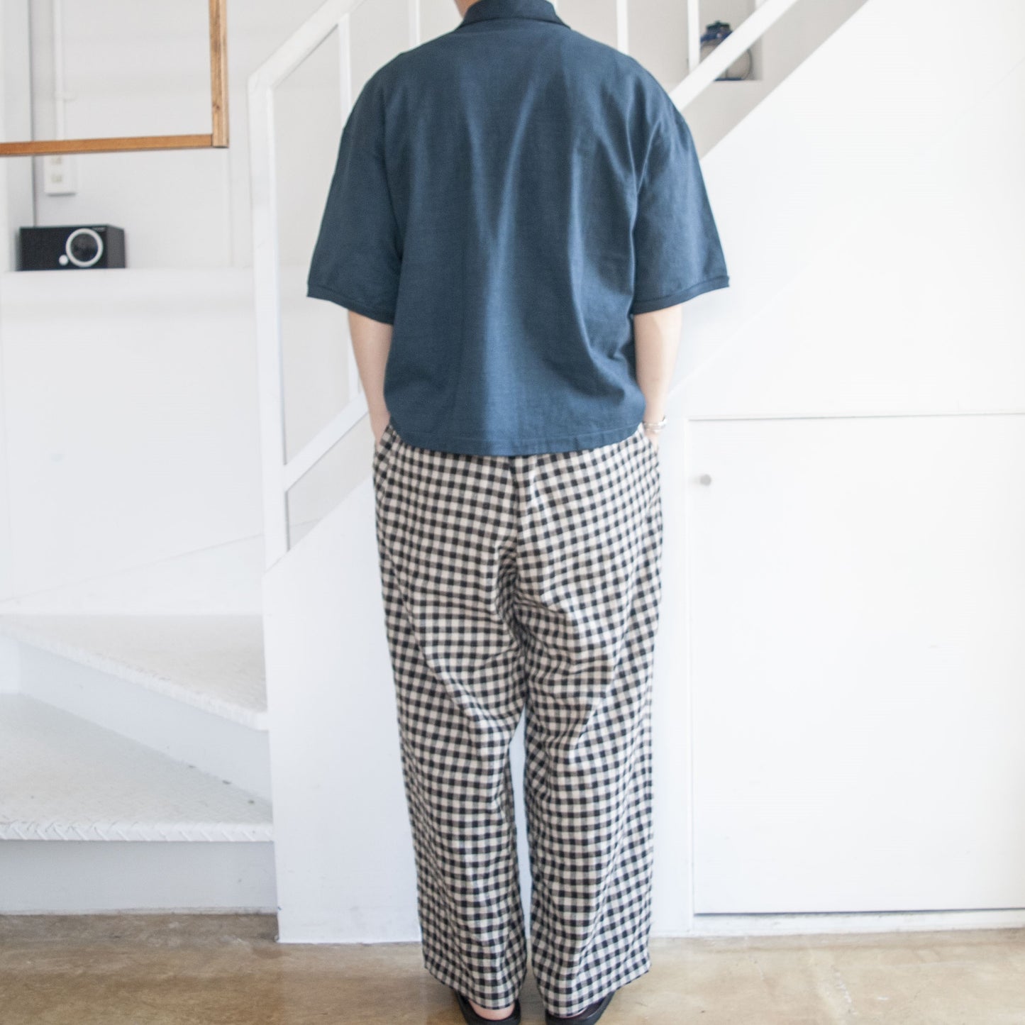 BAGGY EASY PANTS LINEN×COTTON×SILK GINGHAM CHECK